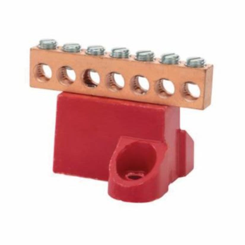 NSi GBC2-7 Ground Bar With High Strength Glass Filled Polyester Isolation Base, 2.88 in L x 1-3/4 in W x 2.31 in H, 600 VAC